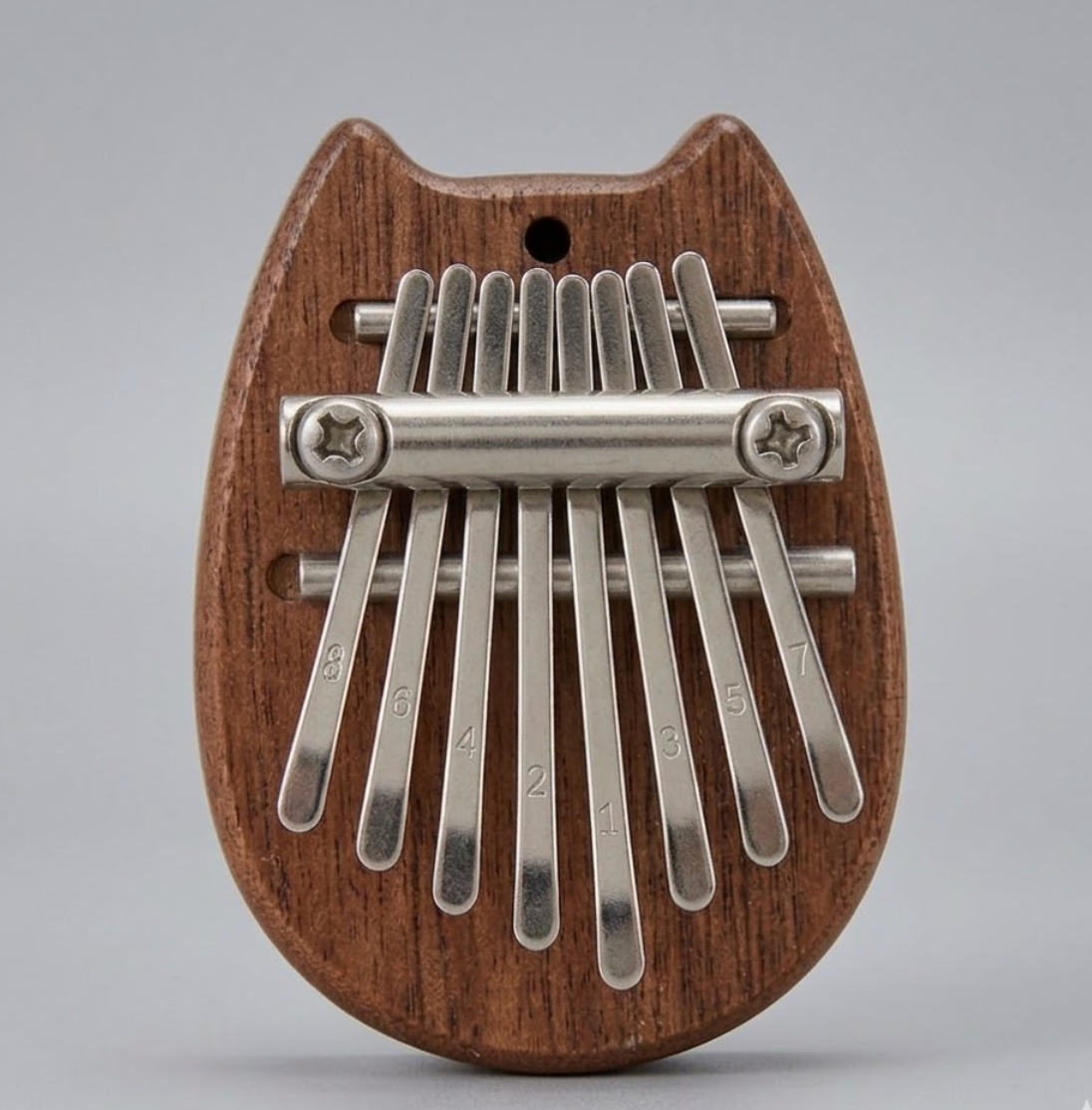 Kalimba miniature 8 touches en bois – Porte-clés musical – Instrument de musique portable