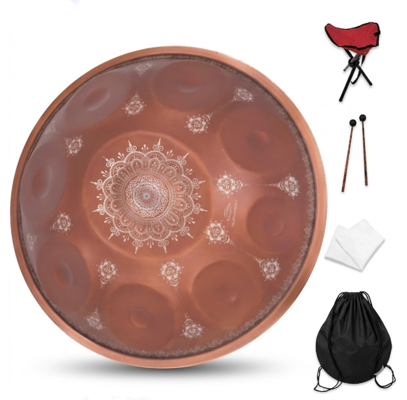 Handpan 18 pouces Sol mineur – Rouge pourpre