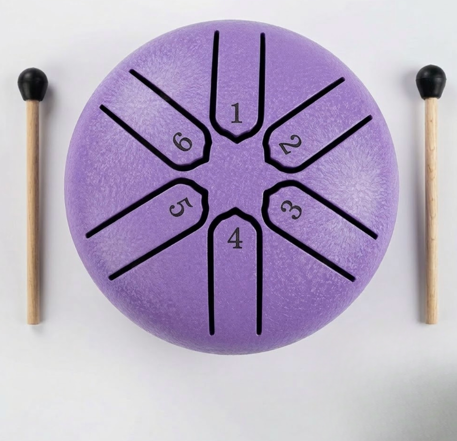 Mini Tongue Drum 3 pouces – 6 notes – Tambour à langue
