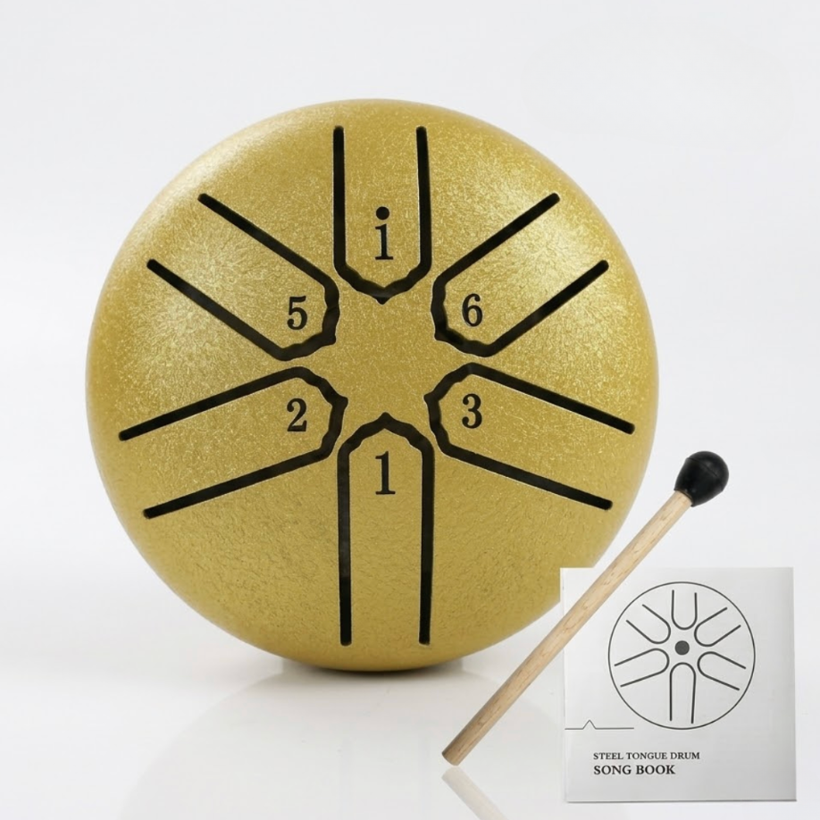 Mini Tongue Drum 3 pouces – 6 notes – Tambour à langue