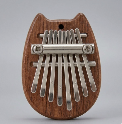 Kalimba miniature 8 touches en bois – Porte-clés musical – Instrument de musique portable