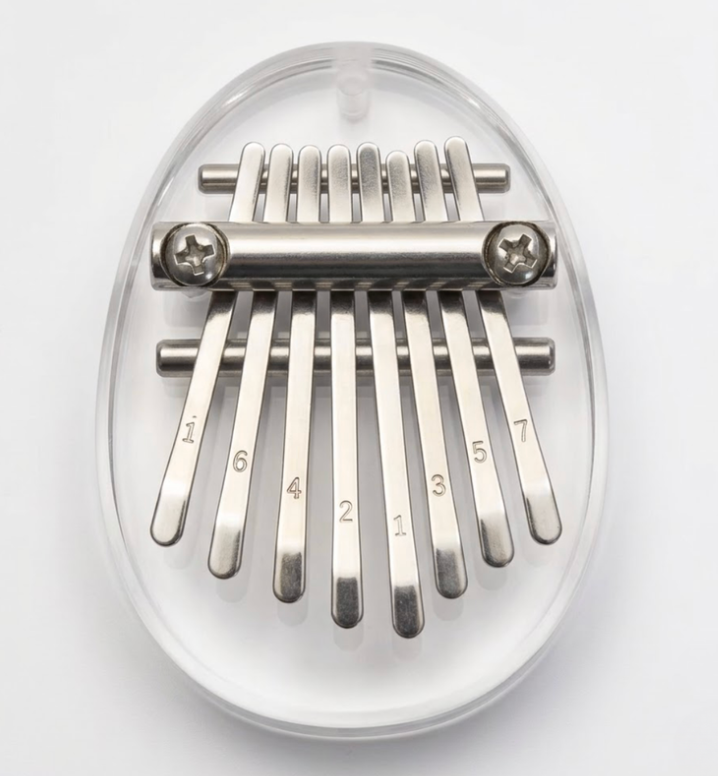 Kalimba miniature 8 touches transparent – Acrylique cristal – Porte-clés musical
