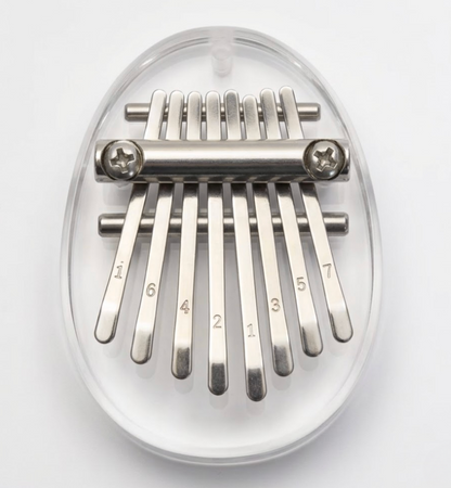 Kalimba miniature 8 touches transparent – Acrylique cristal – Porte-clés musical
