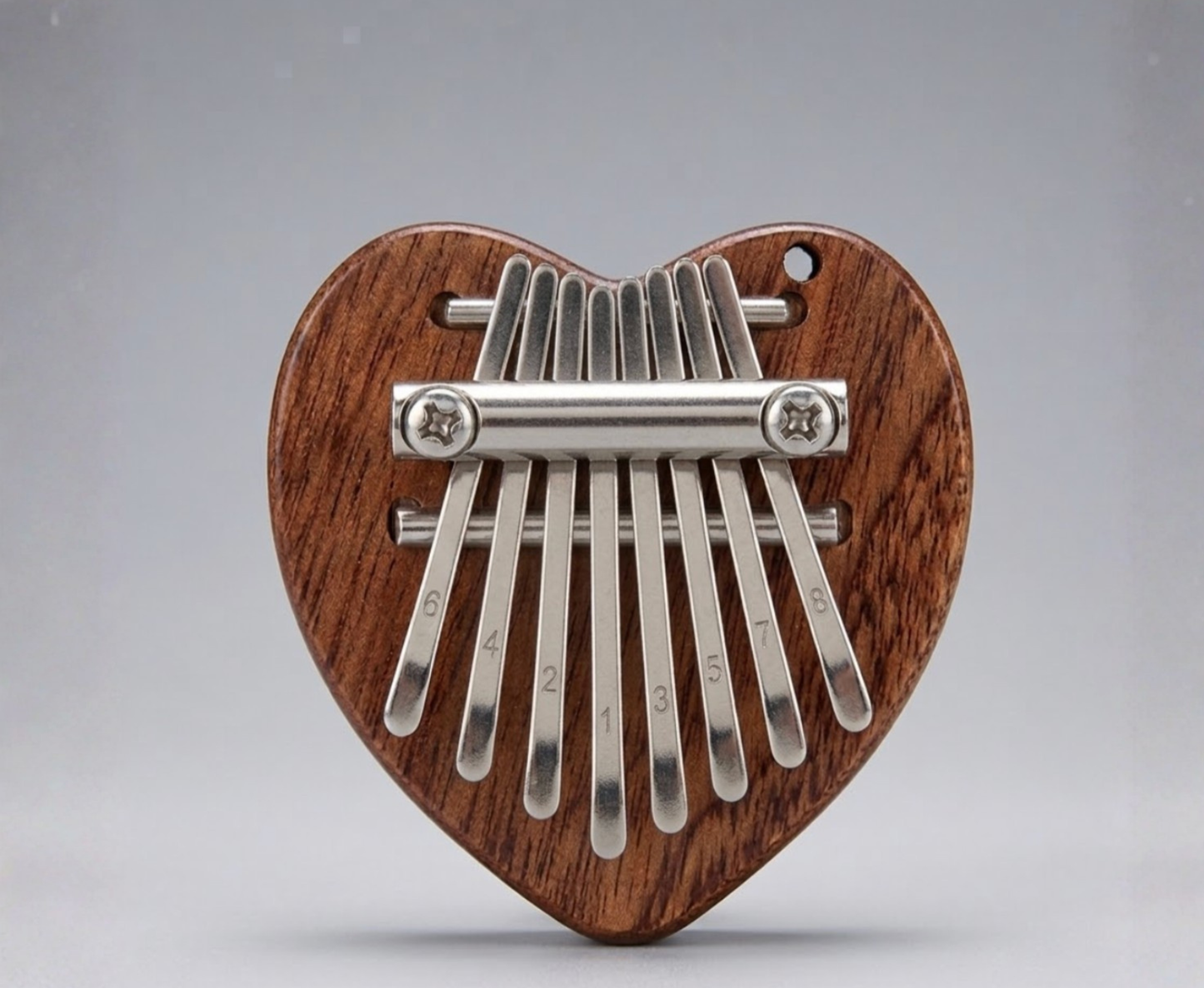 Kalimba miniature 8 touches en bois – Porte-clés musical – Instrument de musique portable