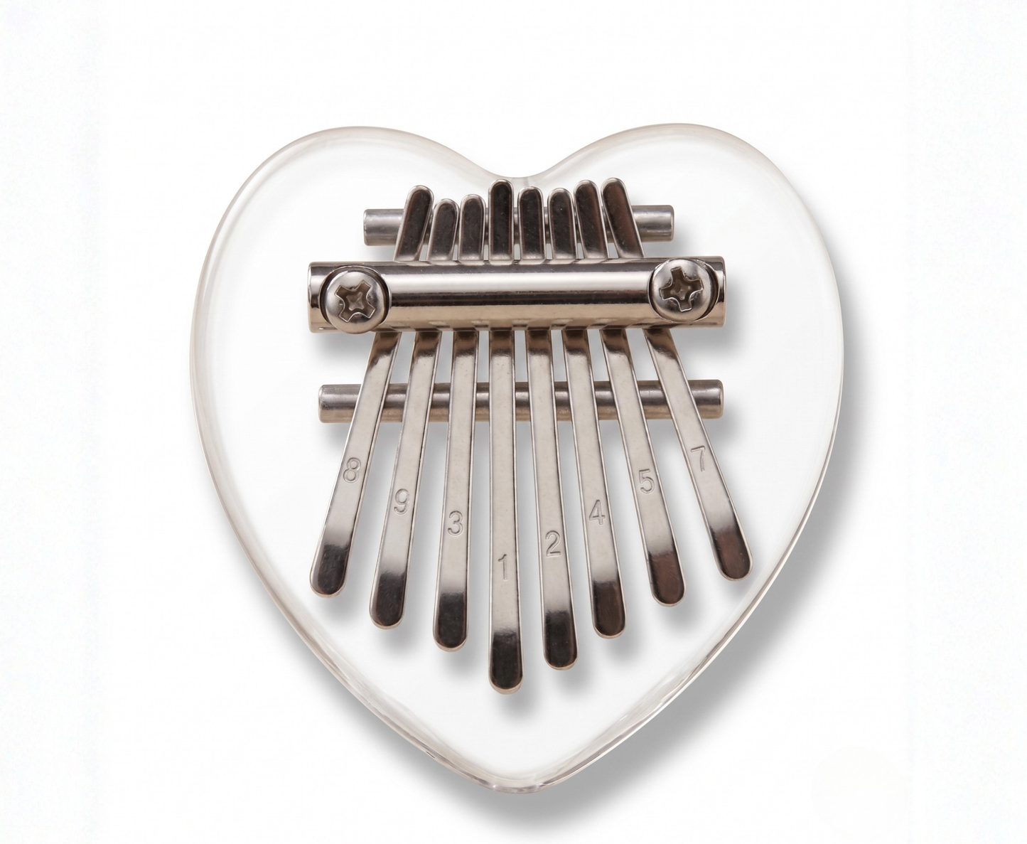Kalimba miniature 8 touches transparent – Acrylique cristal – Porte-clés musical