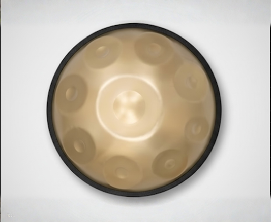 Handpan jaune doré 18 pouces 9 notes Sol mineur